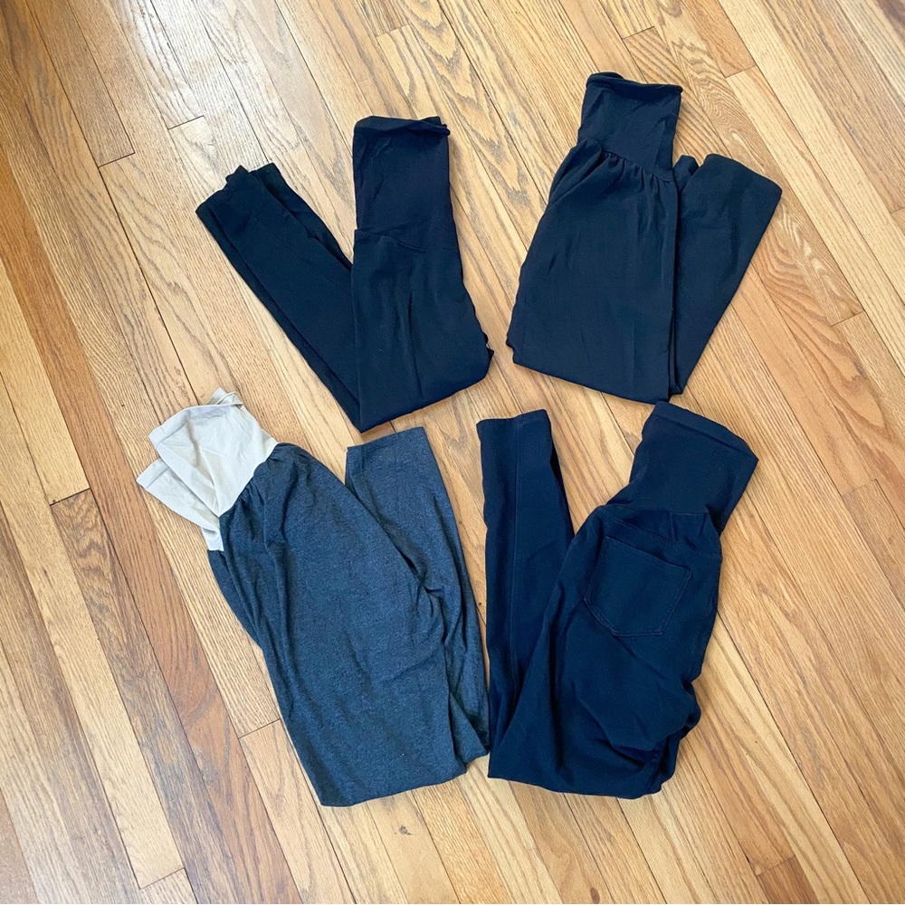 Lot of 4 Motherhood Maternity Leggings Size M in Multiple Lengths Cropped